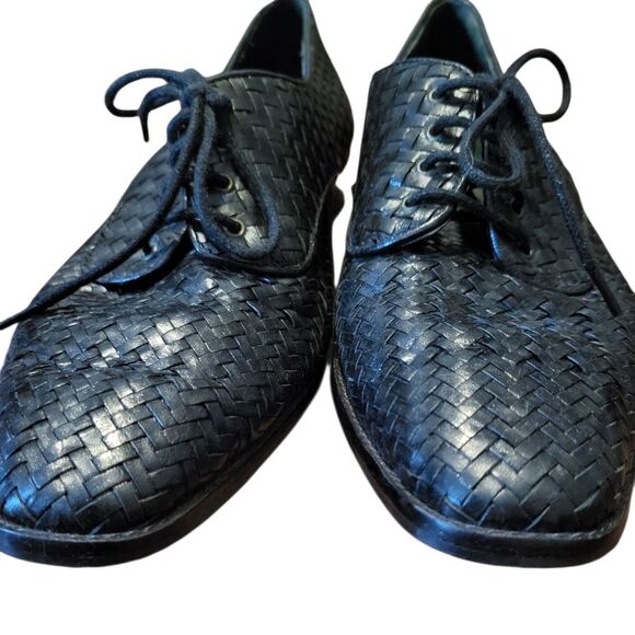 Pappagallo Womens Leather Woven Lace Up Flat Made in Brazil, Size 10 Narrow - Picture 4 of 9